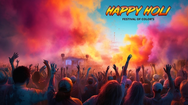 PSD holi festival celebration special realistic psd background