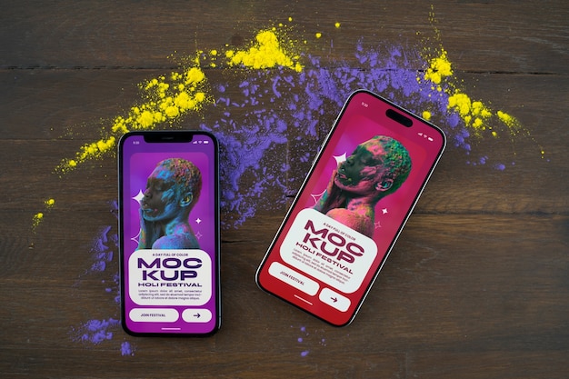 Holi festival device mockup