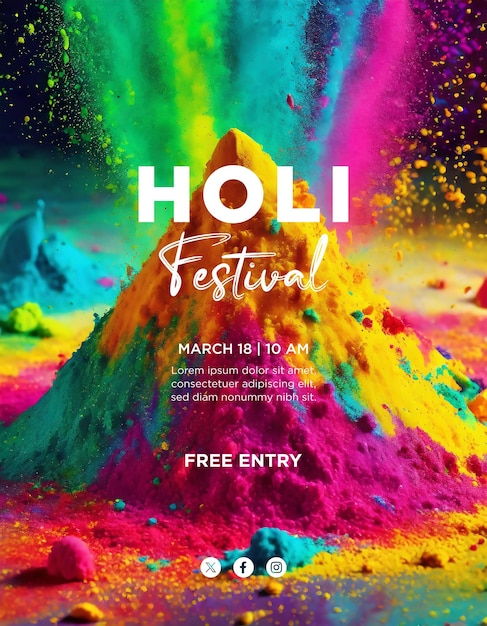 Holi Festival landing mobiele pagina sjabloon
