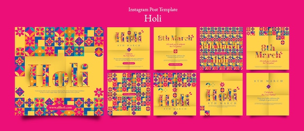 PSD holi festival template design