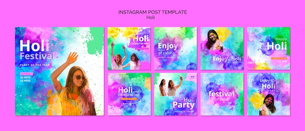 PSD holi festival template design