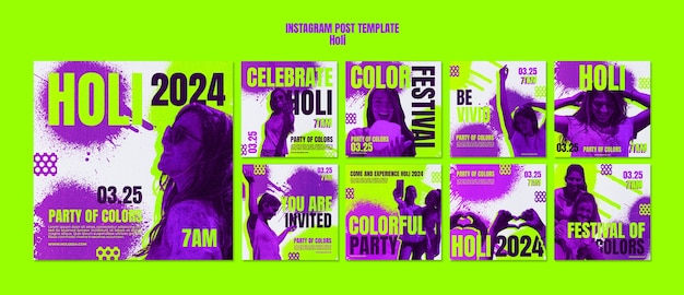 PSD holi festival template design