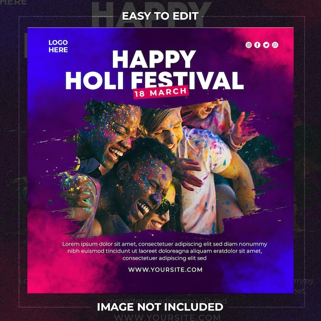 Holi festival template