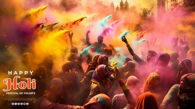 PSD holi festival viering speciale realistische psd achtergrond