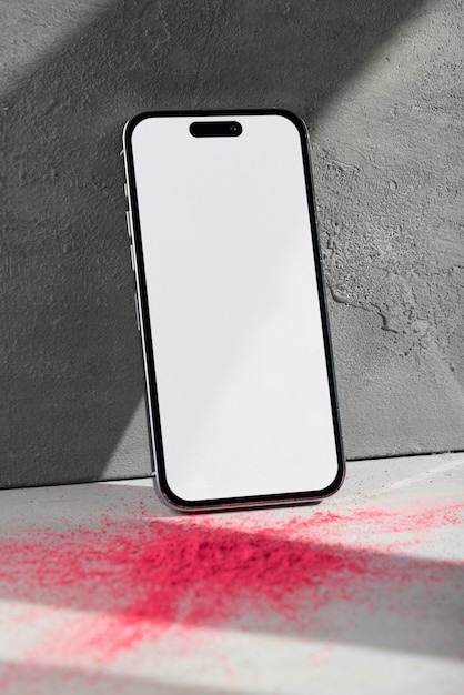 Holi festival with  smartphone mockup