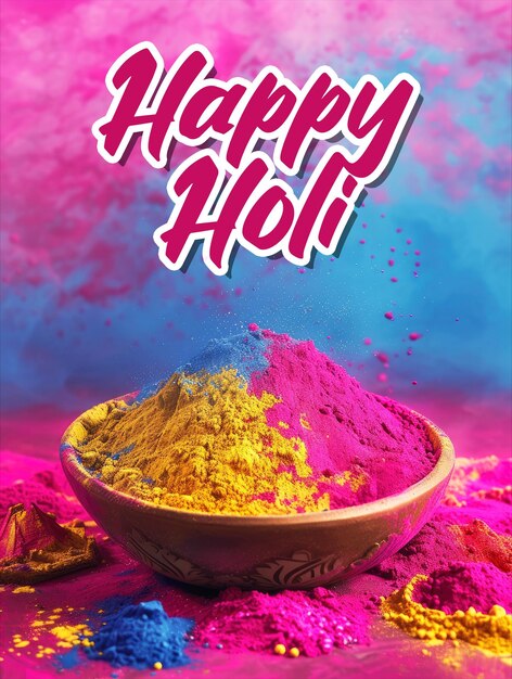 Holi Festiwal świętowanie Pionowe Szablon Plakat