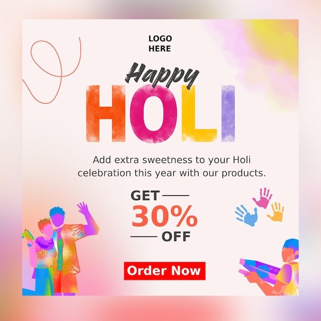 PSD holi poster