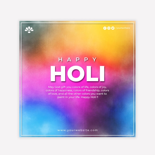 Holi 소셜 미디어 게시물 템플릿 11