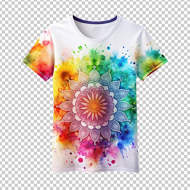 PSD holi thema gedrukte shirt