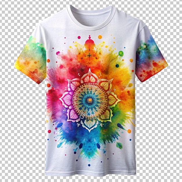 PSD holi thema gedrukte shirt