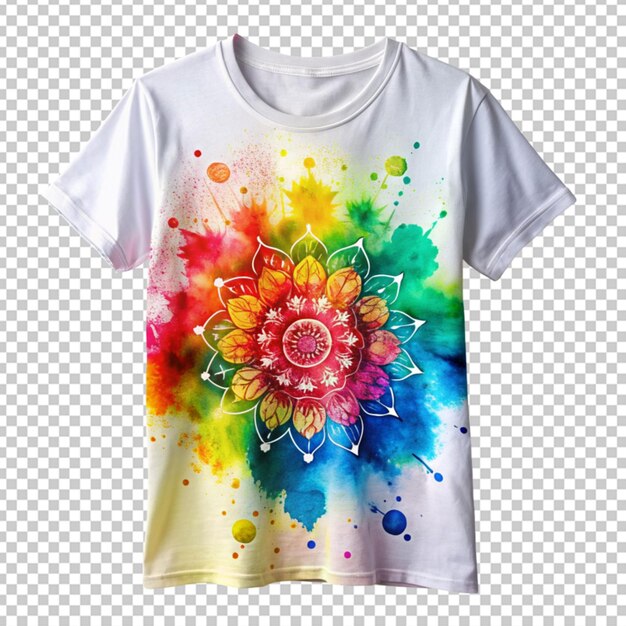 PSD holi thema gedrukte shirt