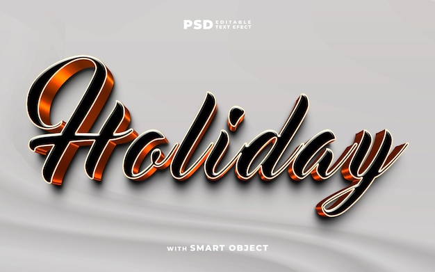 PSD holiday 3d text effect