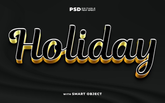 holiday 3d text effect