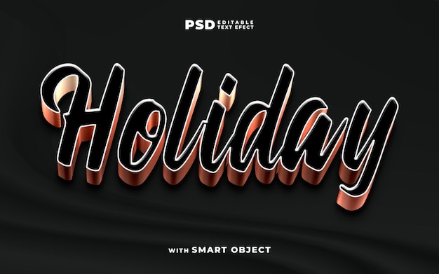 holiday 3d text effect