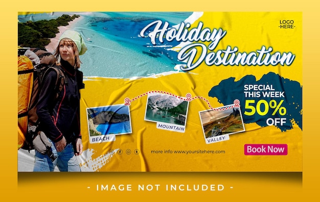 PSD holiday destination tour for web banner