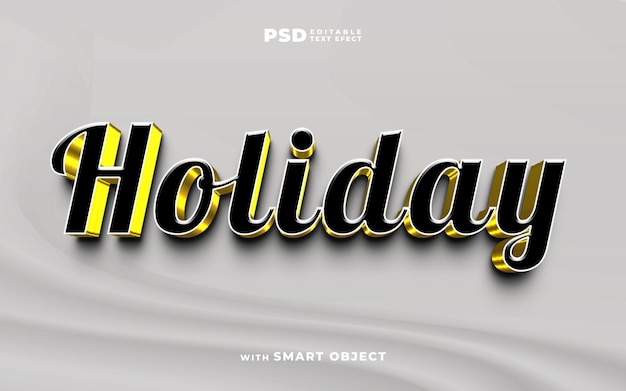 holiday editable 3d text effect