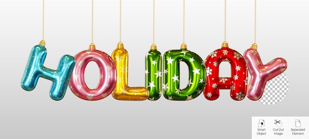 Holiday greeting word 3d text effect render