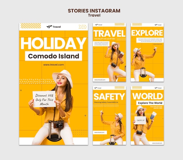 PSD storie di instagram per le vacanze