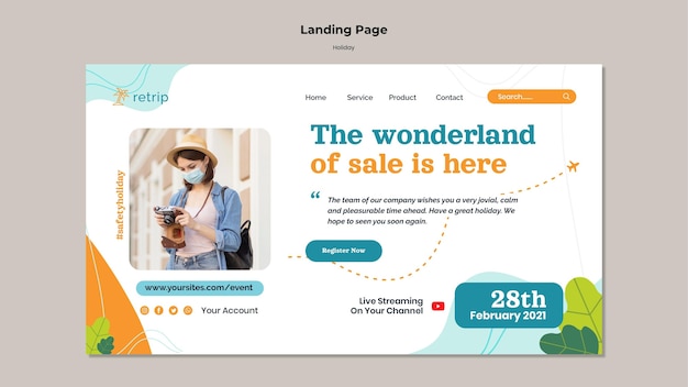 PSD holiday landing page template