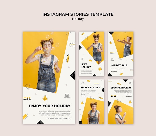 PSD holiday party instagram stories template