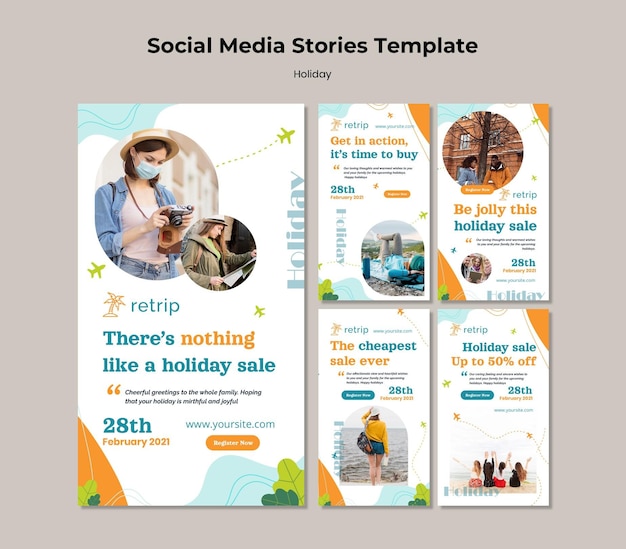 Holiday social media stories template