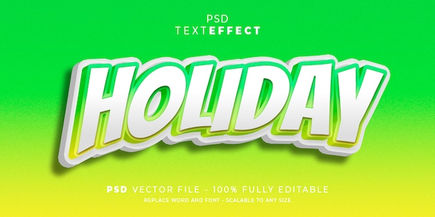 Holiday text and font effect style editable template premium