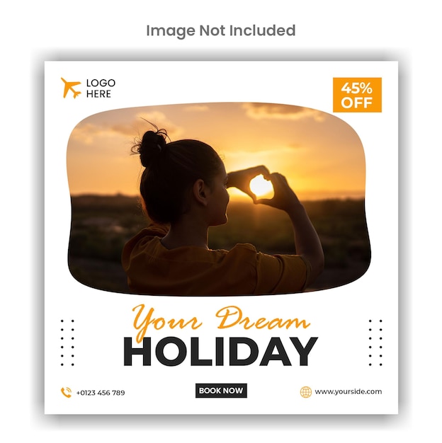 PSD holiday tour social media or instagram post template