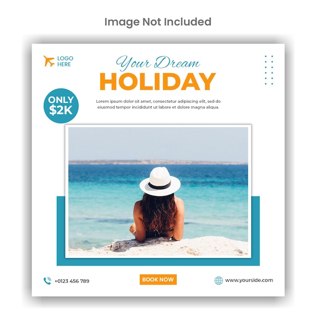 PSD holiday tour social media or instagram post template