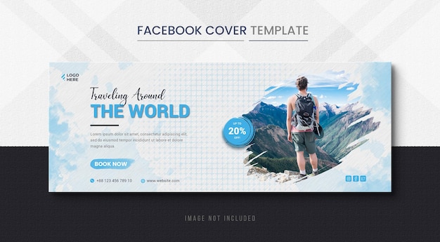 Обложка Facebook Holiday Travels и шаблон обложки баннера Travel Timeline