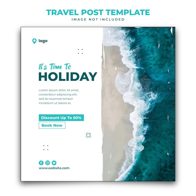 Holiday Vacation Instagram Post or Social Media Post Template