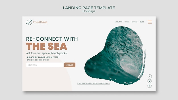 PSD holidays landing page template