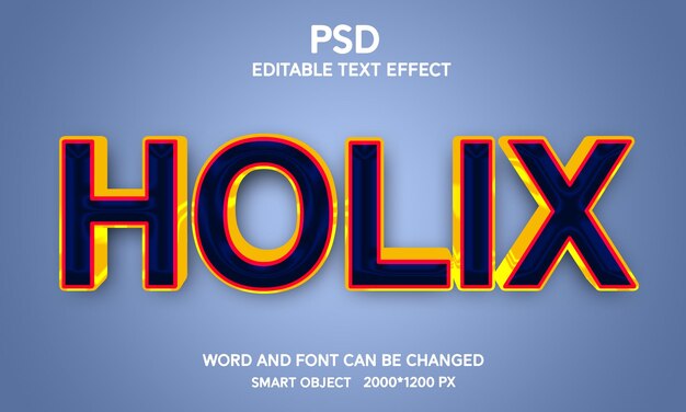 PSD holix 3d bewerkbaar psd-teksteffect