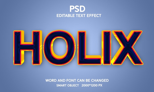 PSD holix 3d editable psd text effect