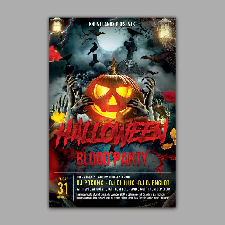 PSD holloween party flyer 