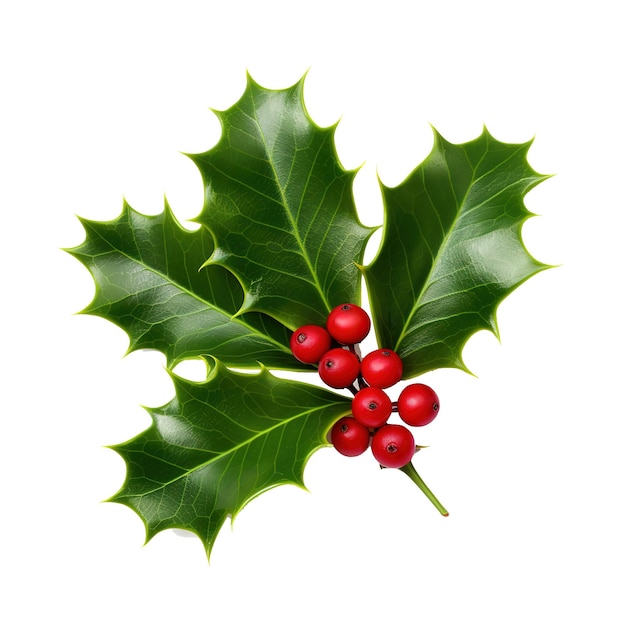 PSD holly berry leaves christmas decoration