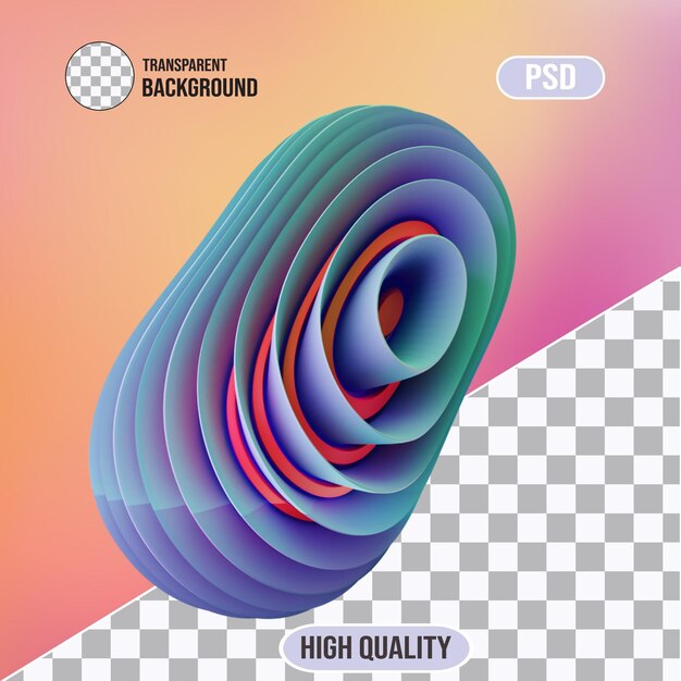 PSD holo abstract 3d shapes