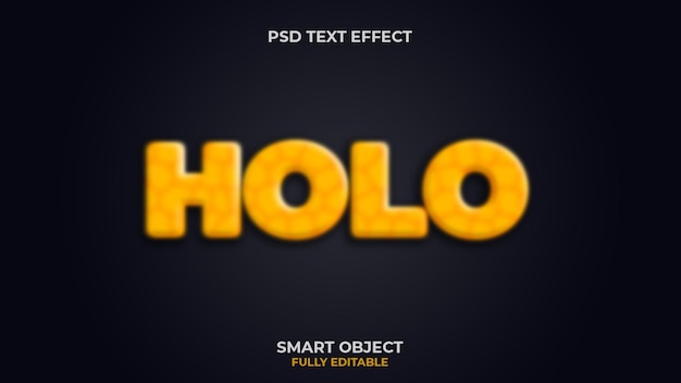 PSD holo editable psd 3d text effect