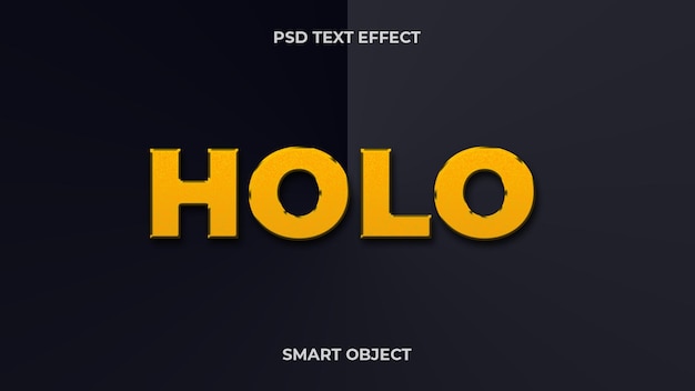 Holo editable psd text effect