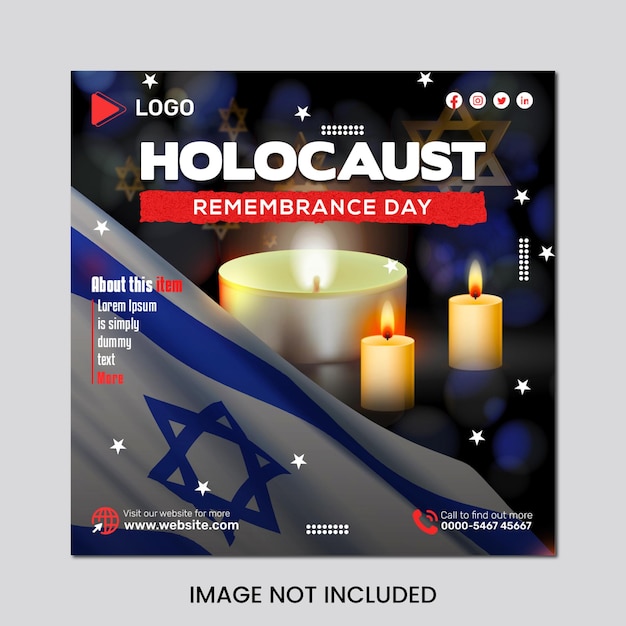 Holocaust remembrance day celebration party instagram stories instagram and facebook story template