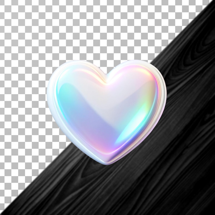 PSD holograficzna ikona miłości z przezroczystym tłem png