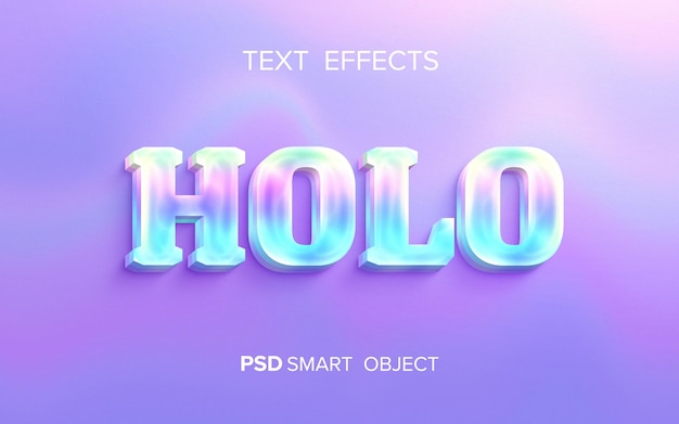 PSD holograficzny efekt tekstowy