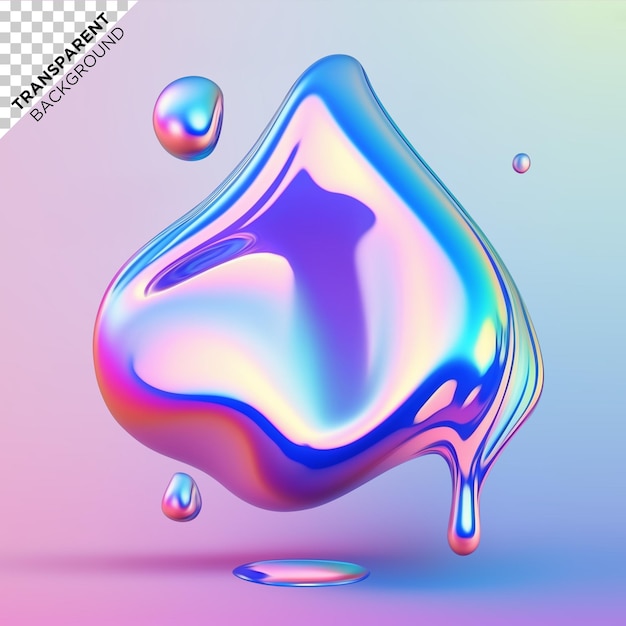 Holografinen nestemäinen pisara -kuvitus