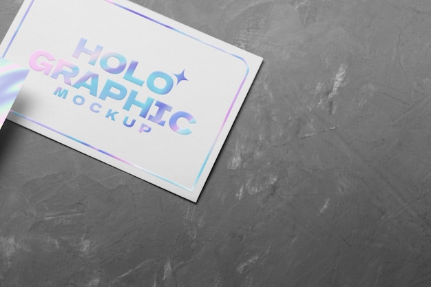 PSD holografisch effect mockup op visitekaartje