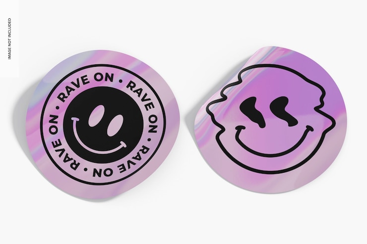 PSD holografisch ronde stickersmodel, vooraanzicht