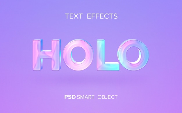 PSD holografisch teksteffect