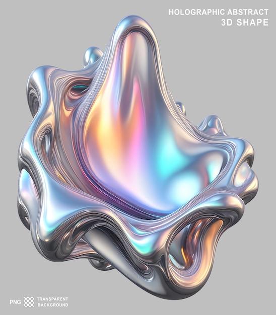 Holografische abstracte 3d-vorm