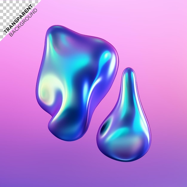 Holografische vloeistof vloeibare druppel illustratie