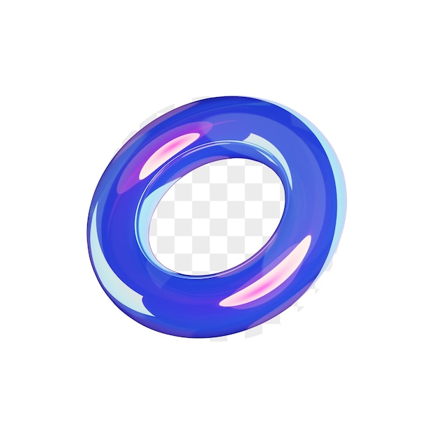 Holografische vormen van de torus 3D-illustratie