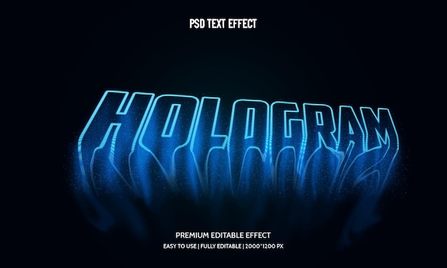 Hologram 3d bewerkbaar tekststijleffect