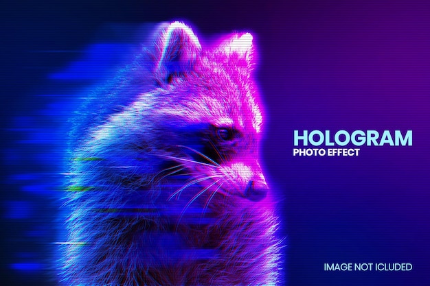 Hologram foto-effect photoshop-sjabloon